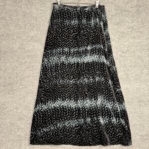 Rena Rowan Size‎ 8 Velvet Burnout A Line Maxi Skirt Black Dark Fairy Whimsigoth